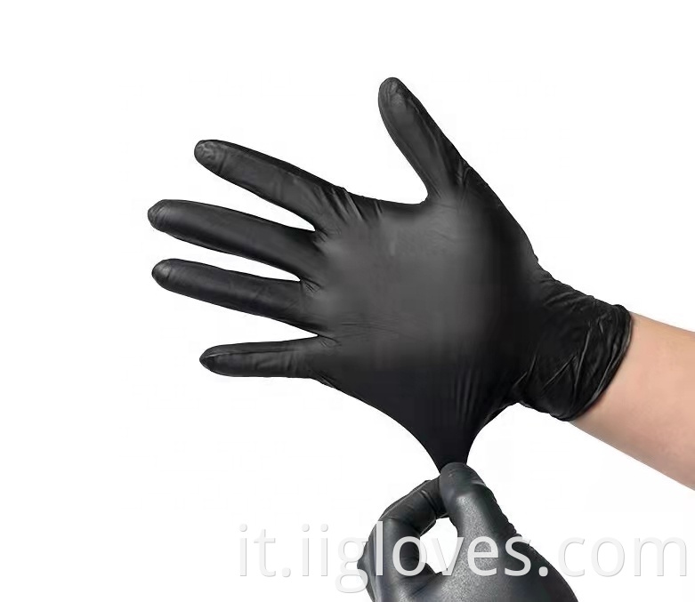 Guanti guanti nitrili nitrile sintetico guanti neri monouso non sterrilizzazione guanti promuovono privi di polvere